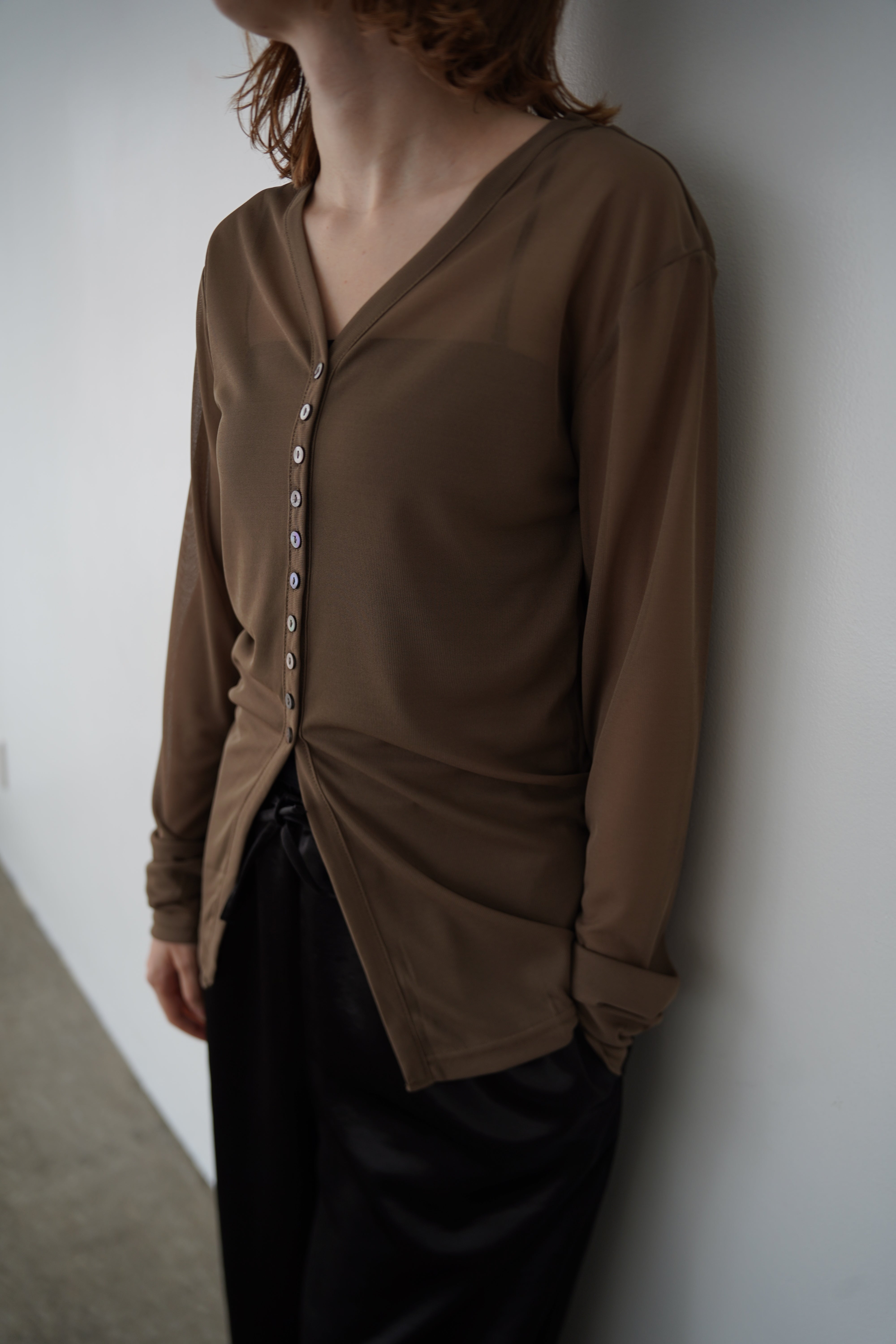 Sheer bustier cardigan