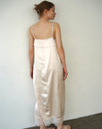 Race satin camisole one-piece