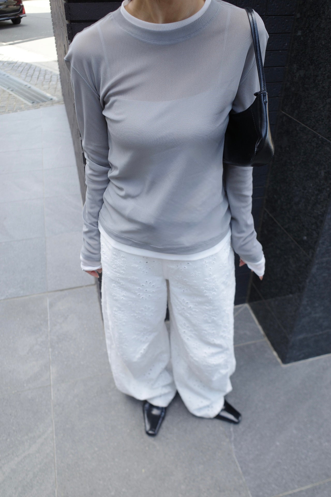 Layered see-through top