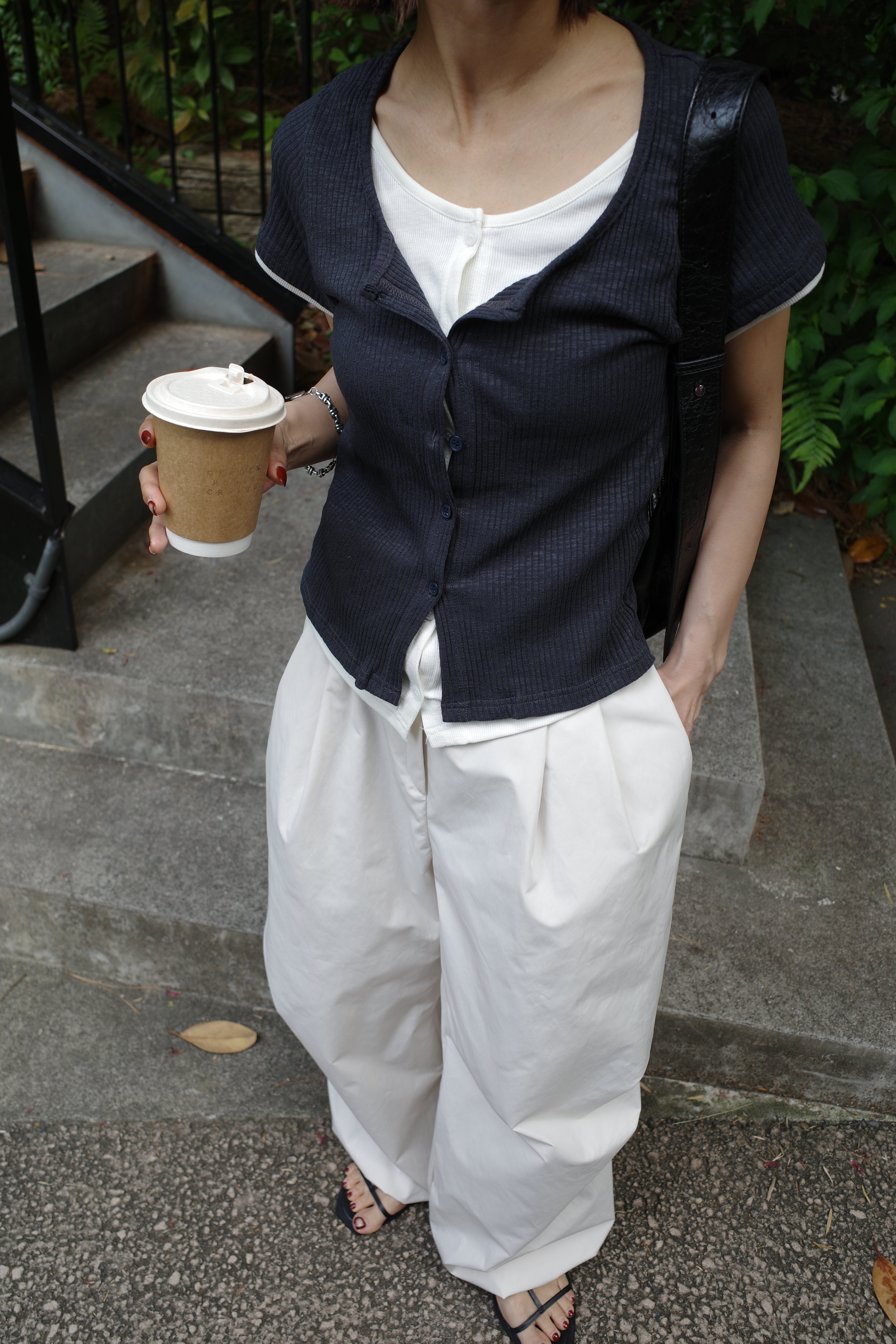 【7/8-再入荷】Layered  lib half sleeve tops