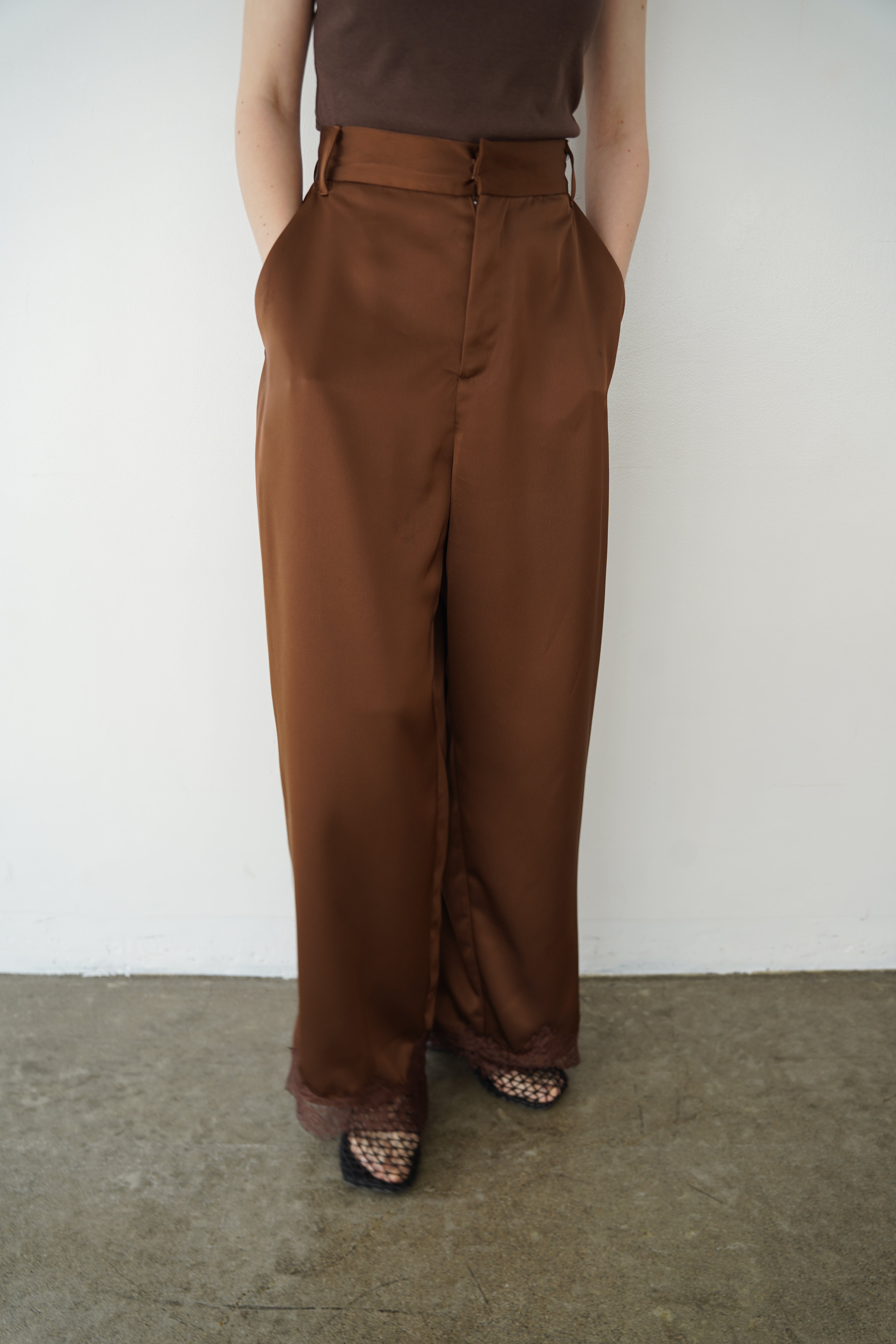 【SET】Race satin pants