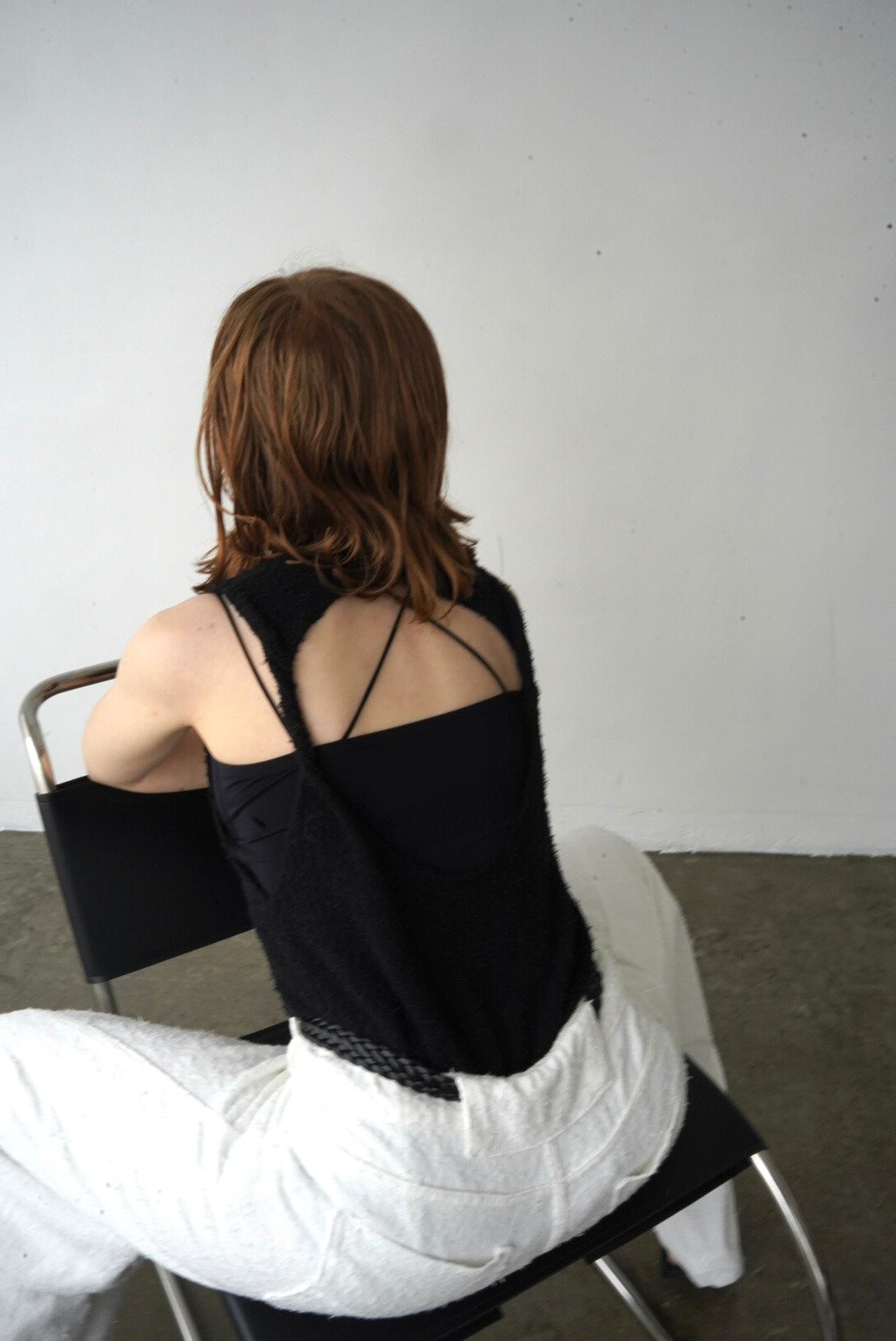 Back open knit tops