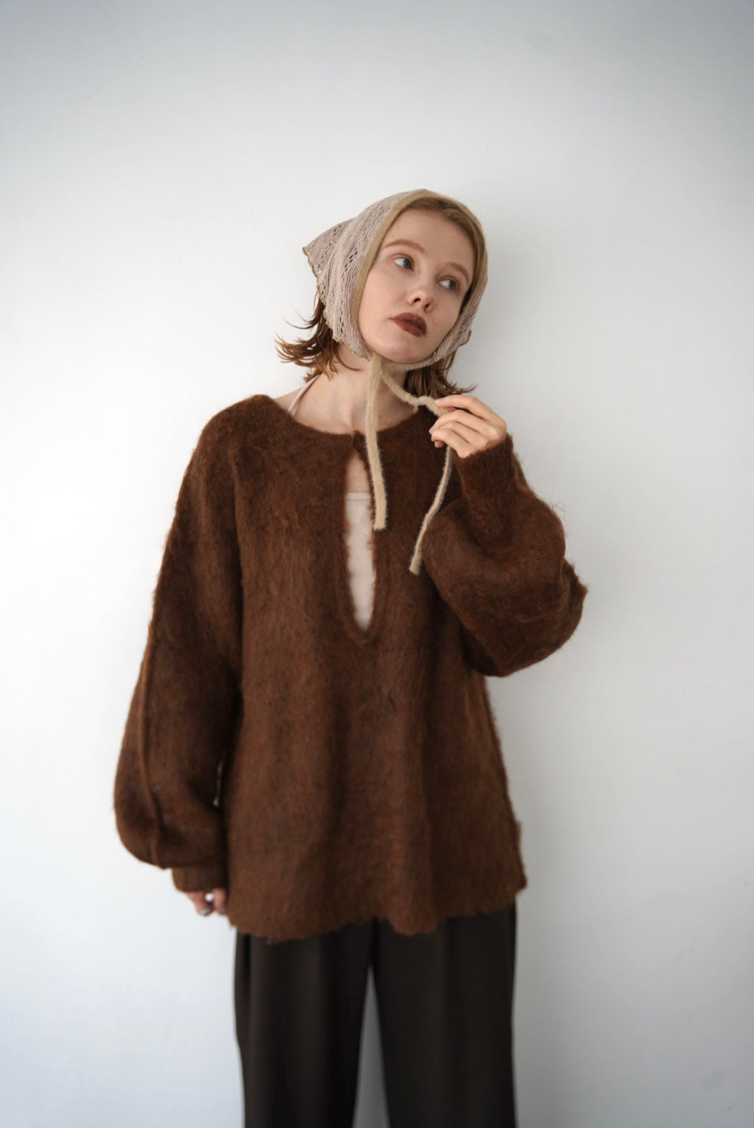 Deep skipper mohair knit