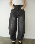 Curve balloon denim pants