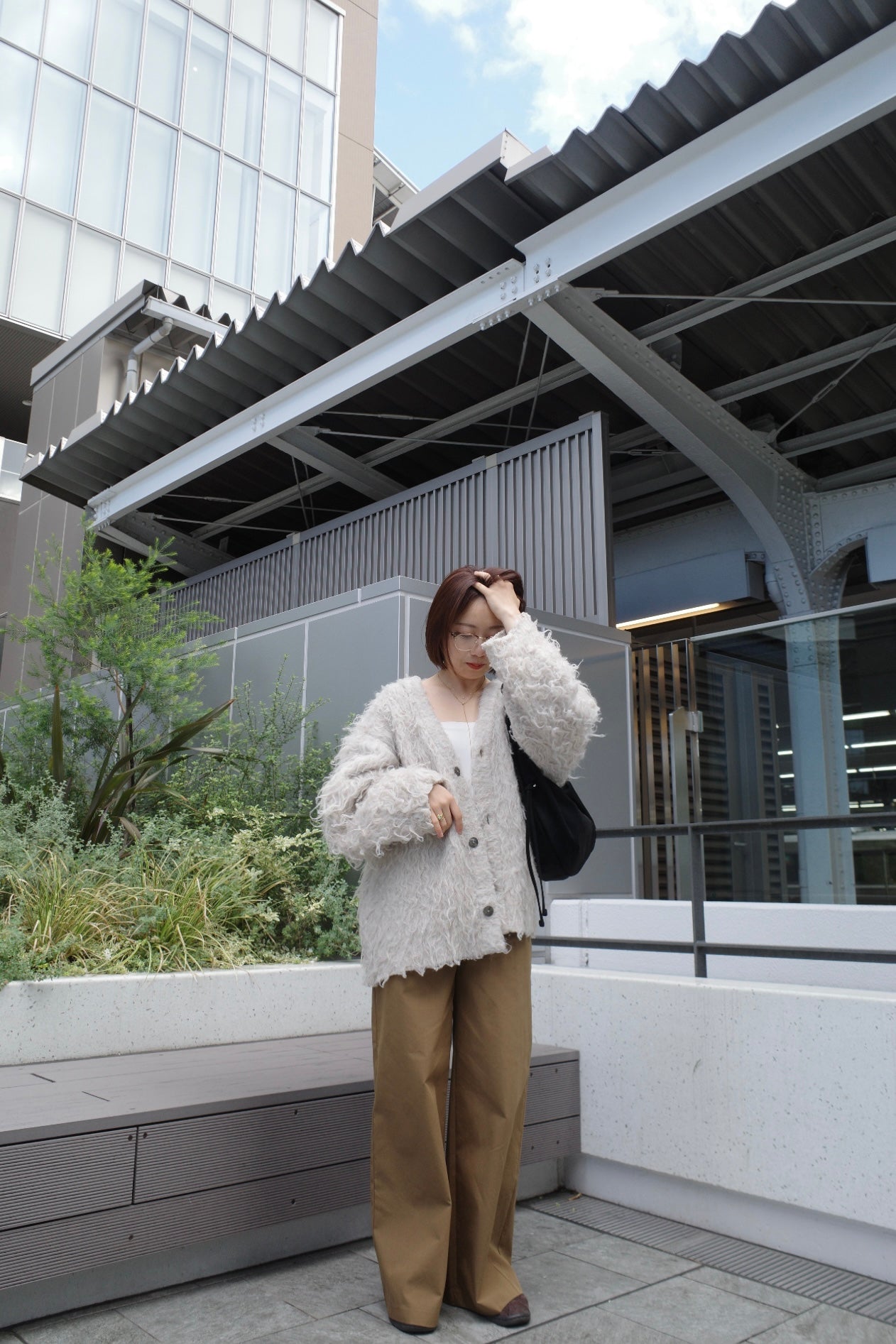 Shaggy mohair cardigan