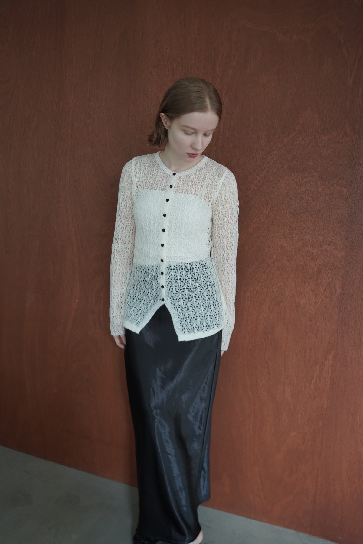 Mohair Touch Openwork Cardigan