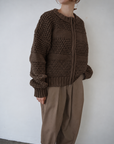 Low Gauge Texture Zip Cardigan