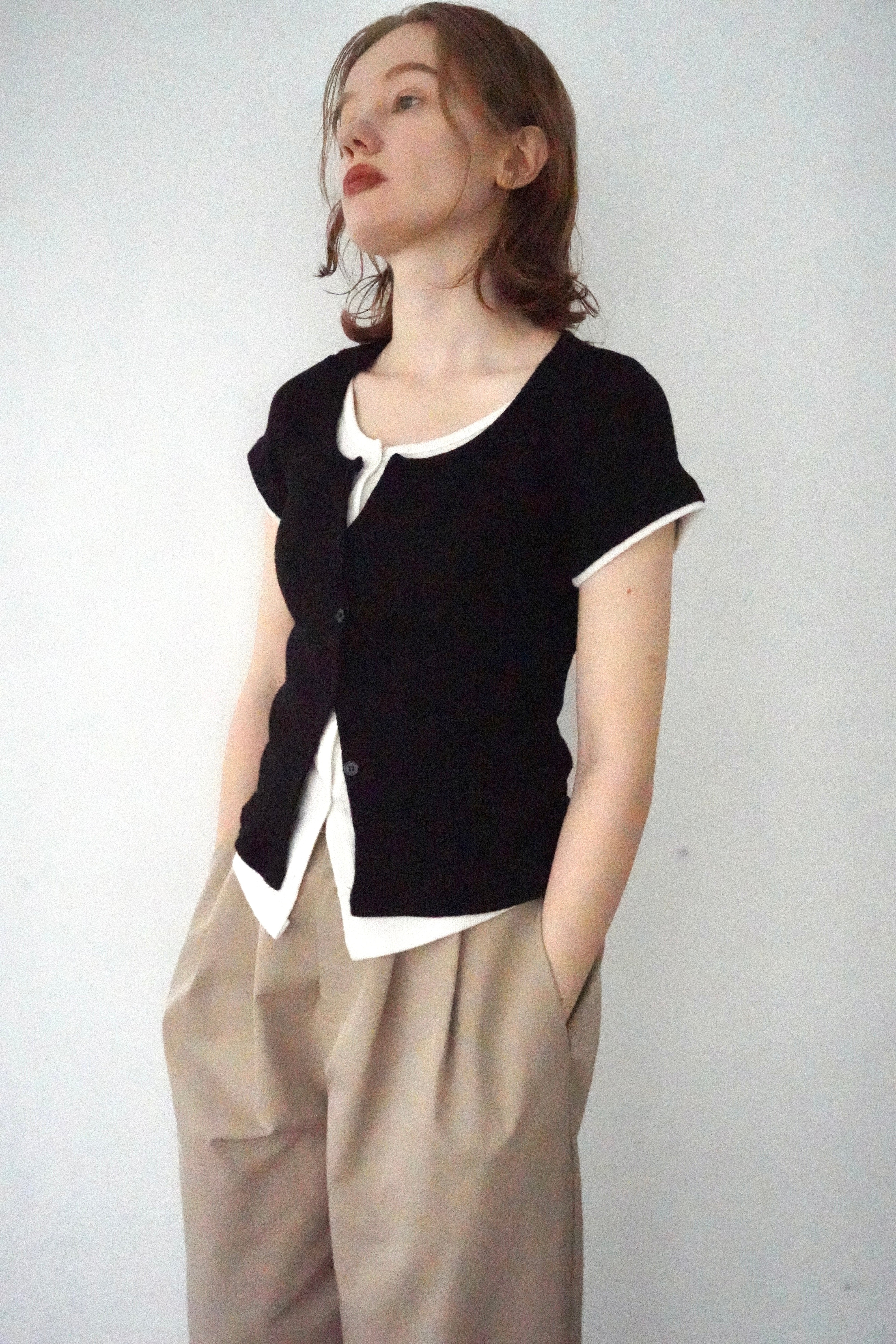 Layered  lib half sleeve tops