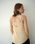 Back open knit tops
