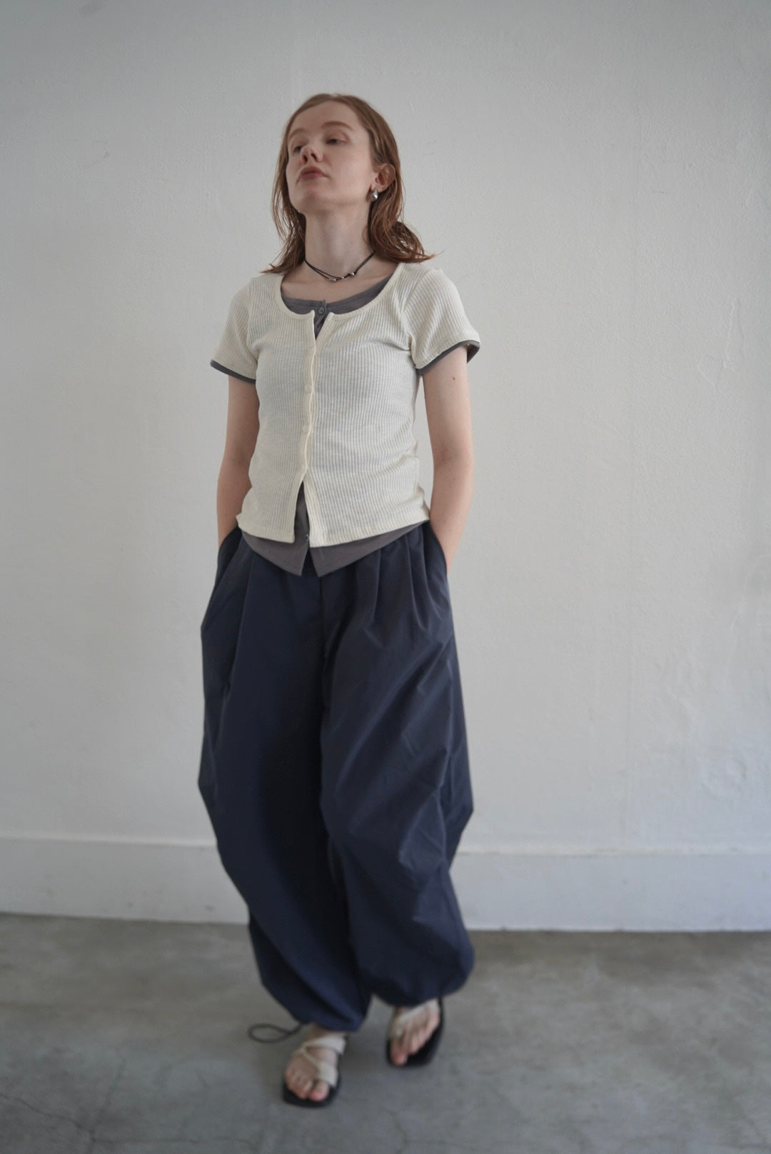 【7/8-再入荷】Layered  lib half sleeve tops