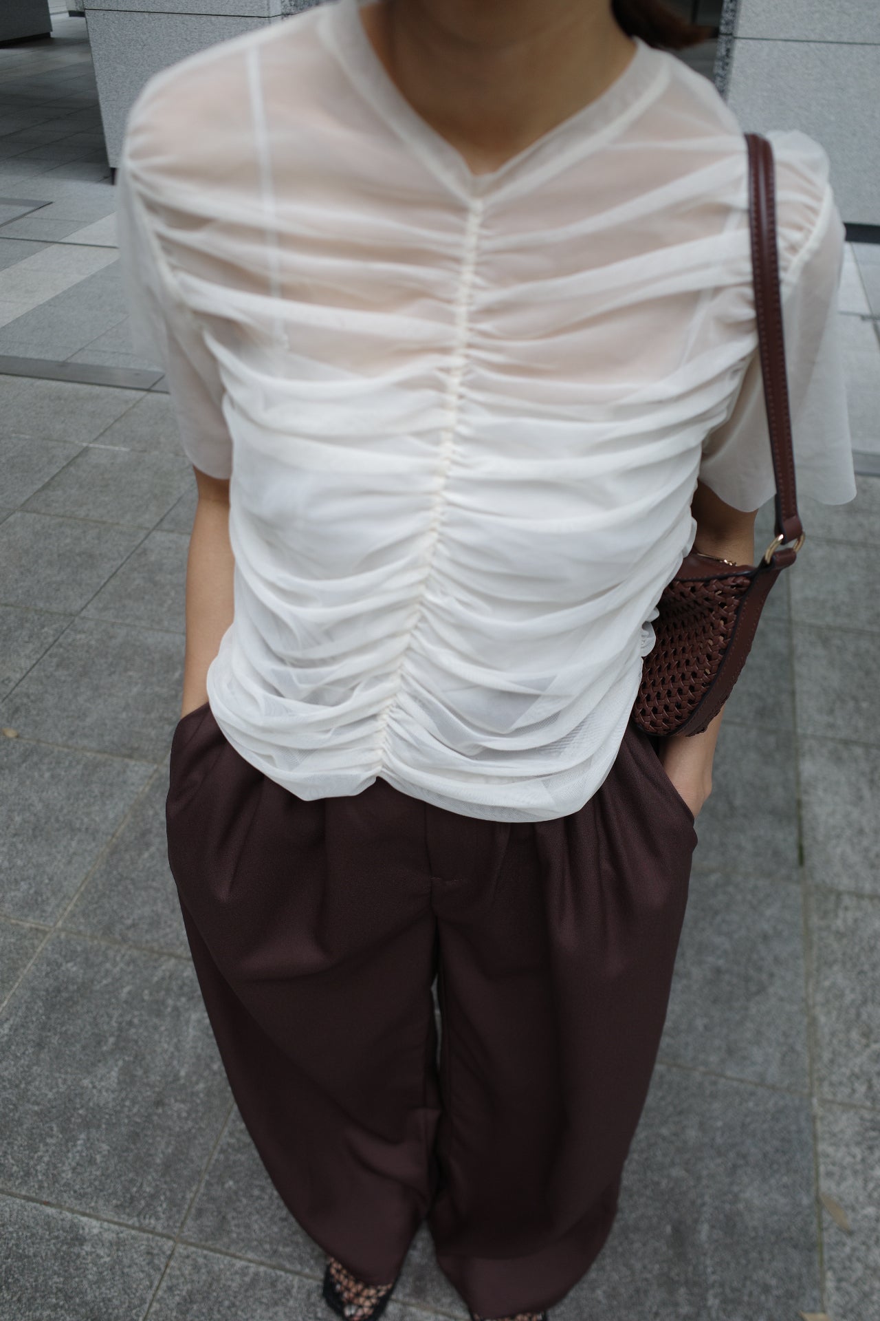 Tulle shirring Tshirts