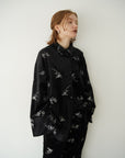 Velours flower pattern Shirt