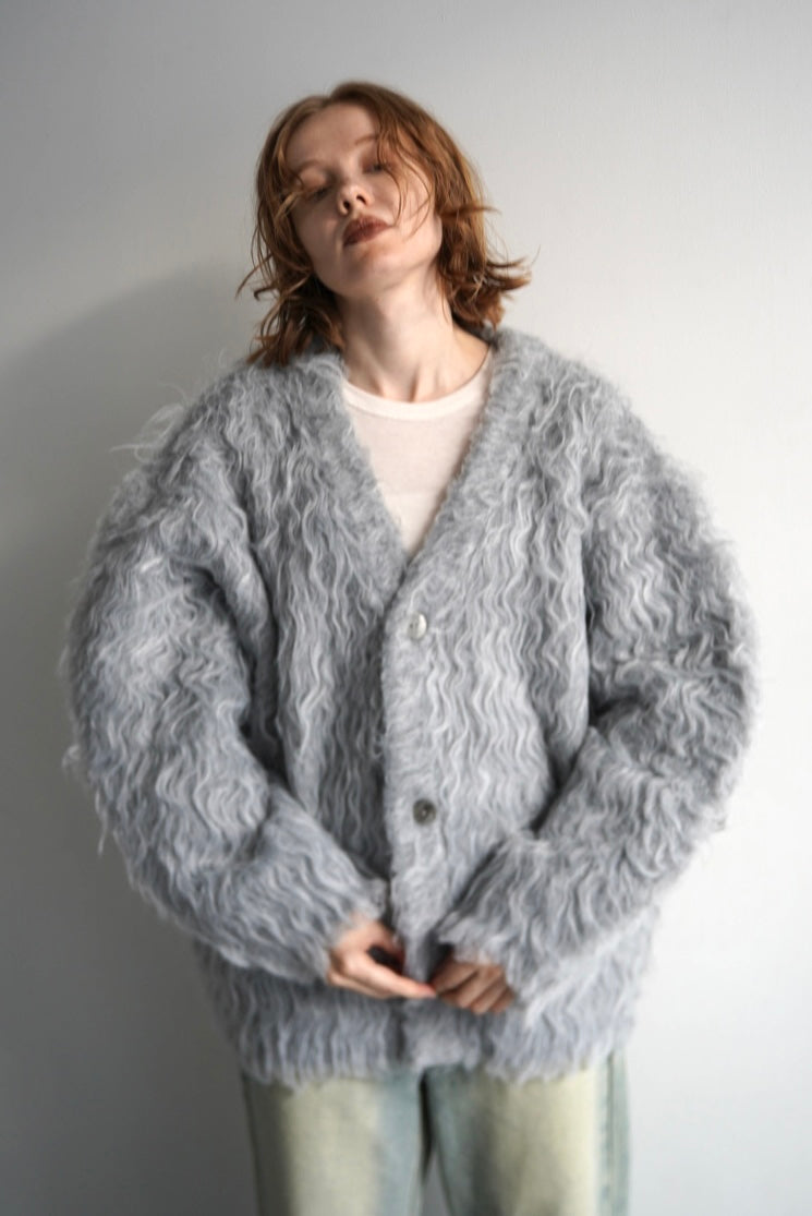 Shaggy mohair cardigan
