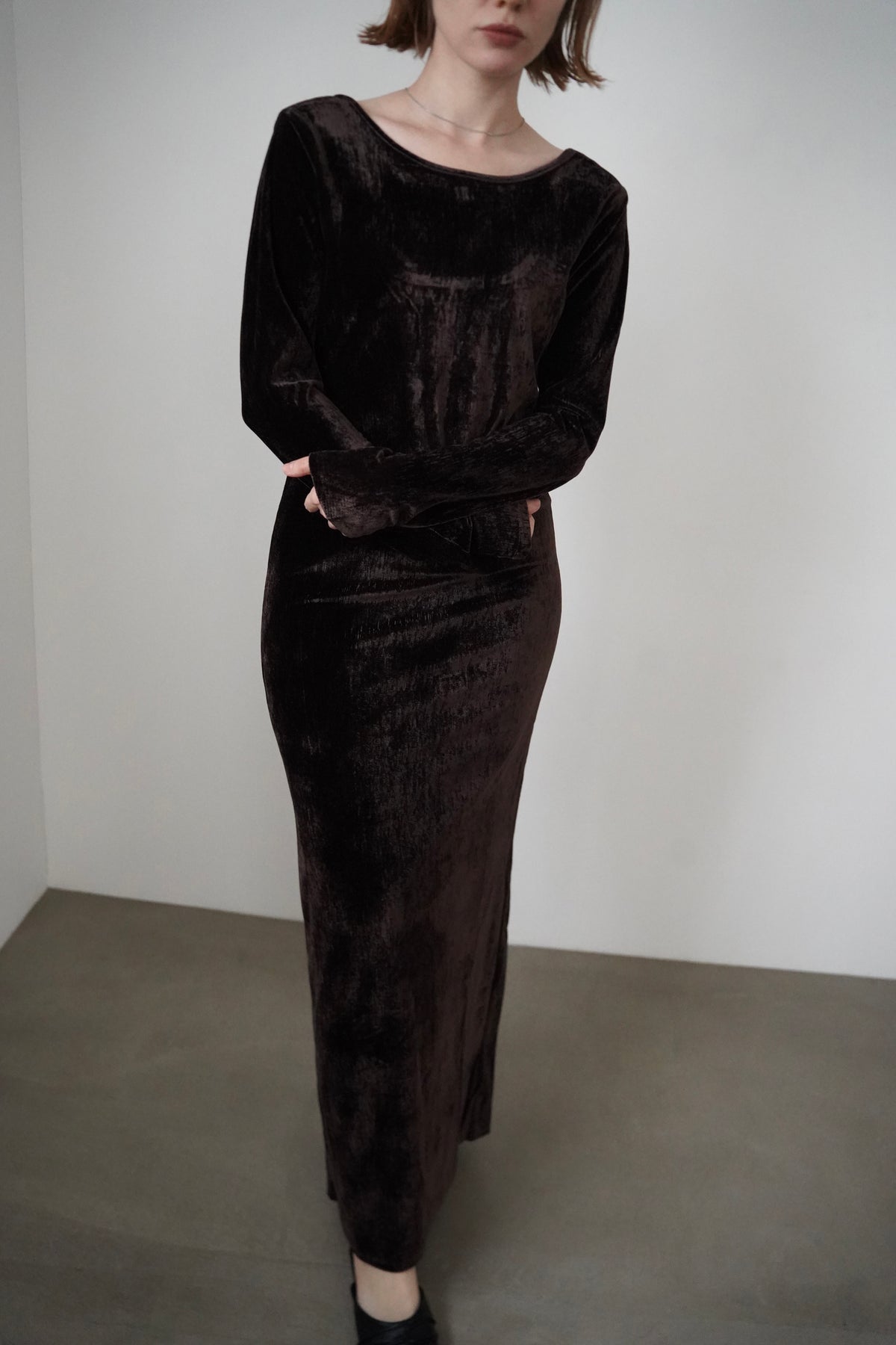 Velours back open one-piece