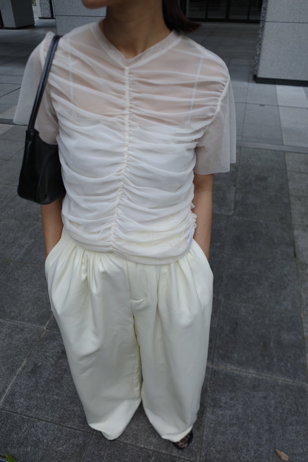 Tulle shirring Tshirts
