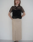 Jacquard slit skirt