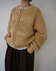 Low Gauge Texture Zip Cardigan