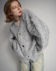 Shaggy mohair cardigan