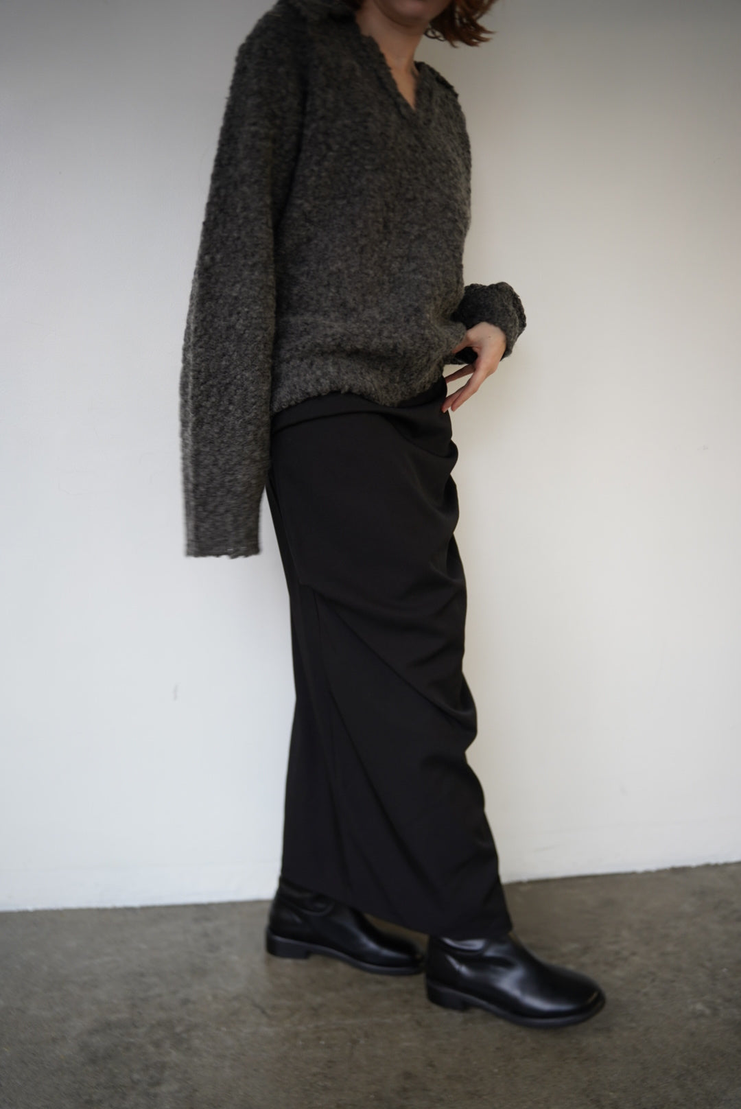 Tuck drape skirt