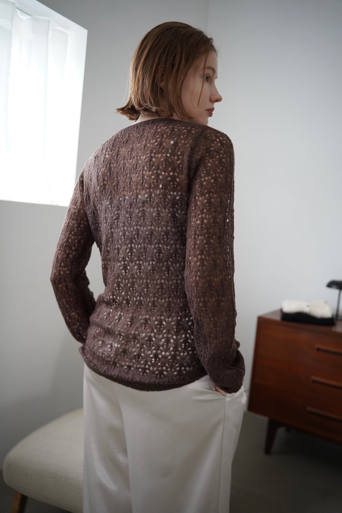 Mohair Touch Openwork Cardigan