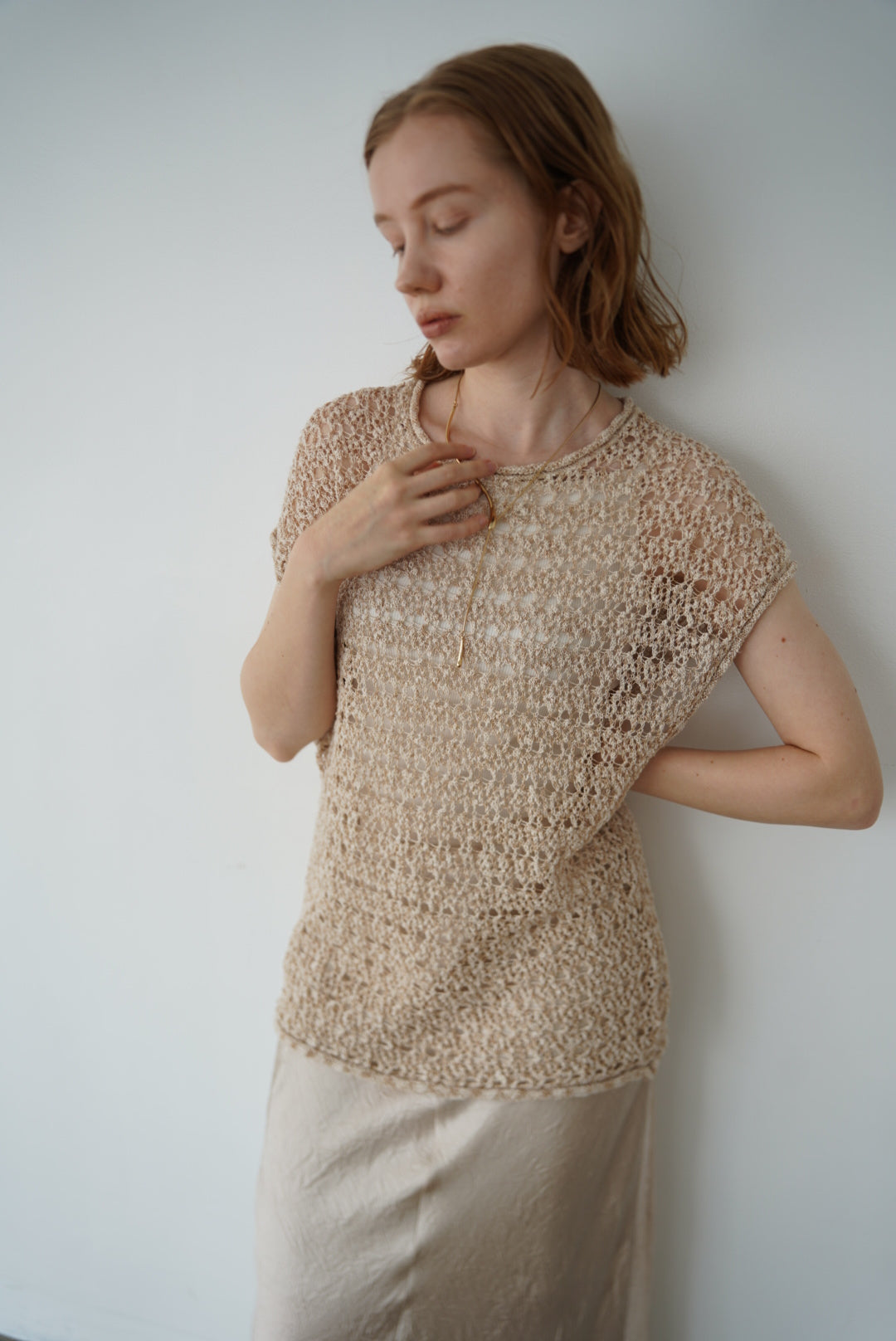 Openwork knit top