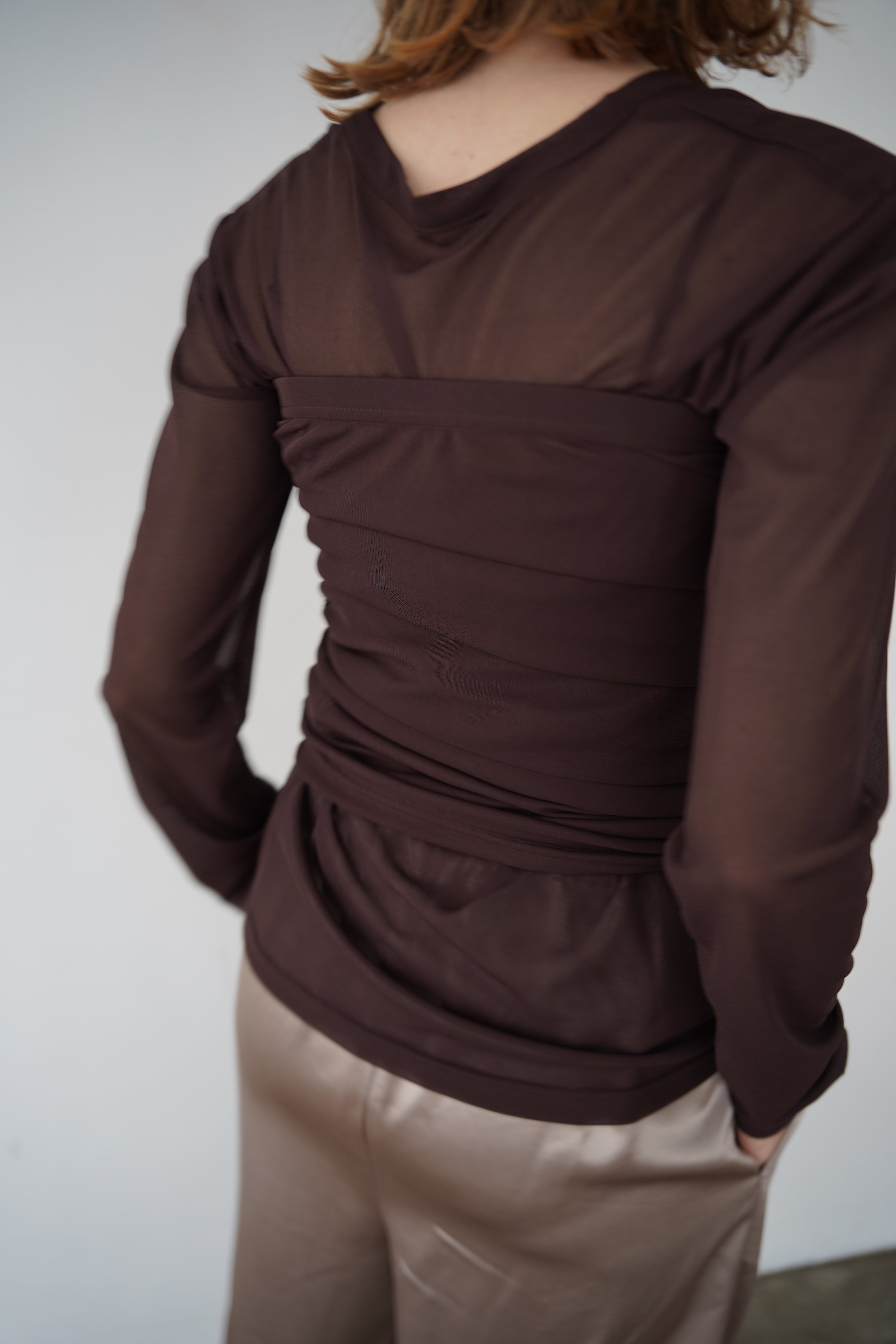 Sheer bustier cardigan