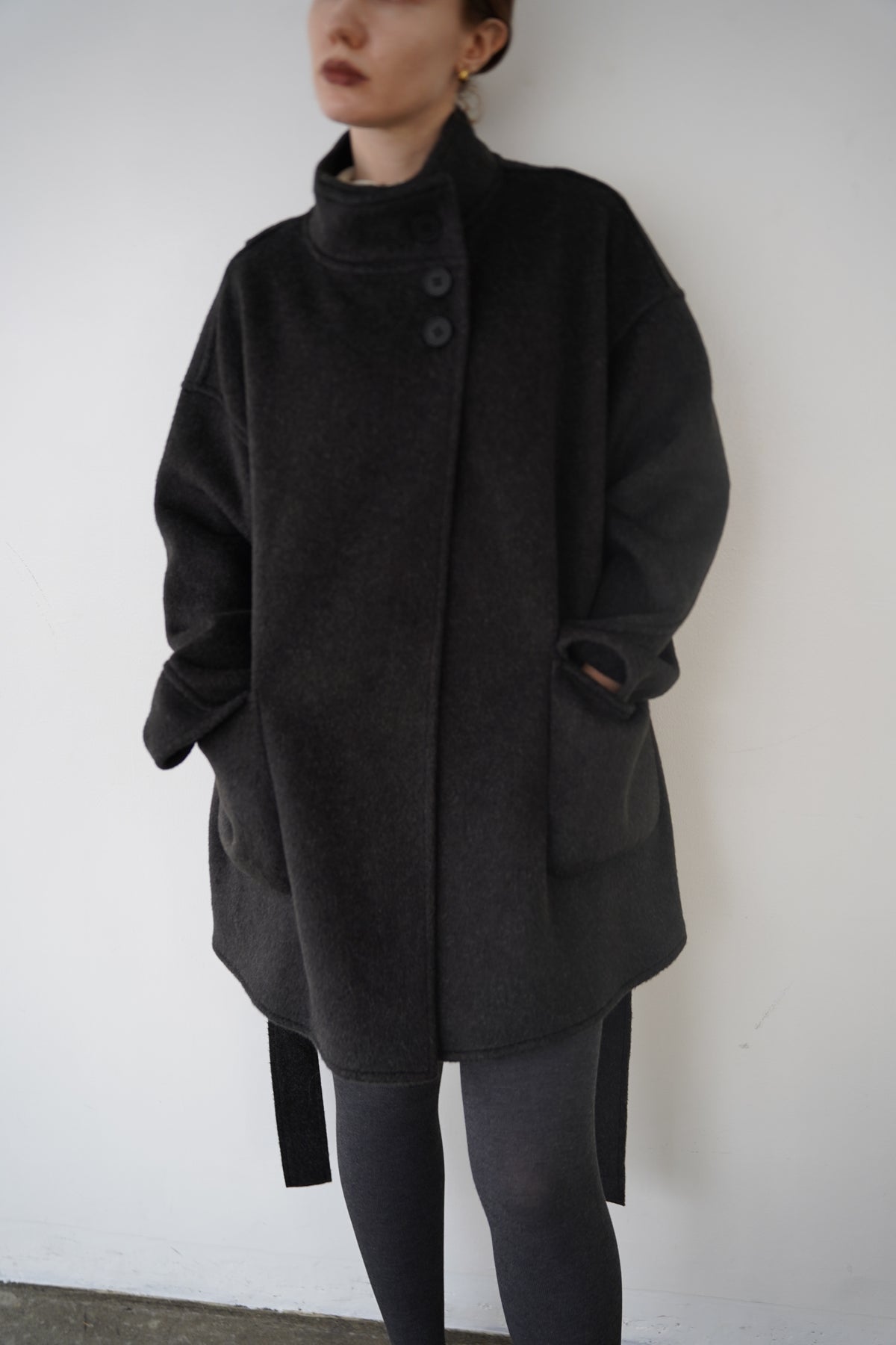 【予約販売】11月中旬発送-Back button stand shaggy coat