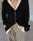 【再入荷】Vneck button lib cardigan