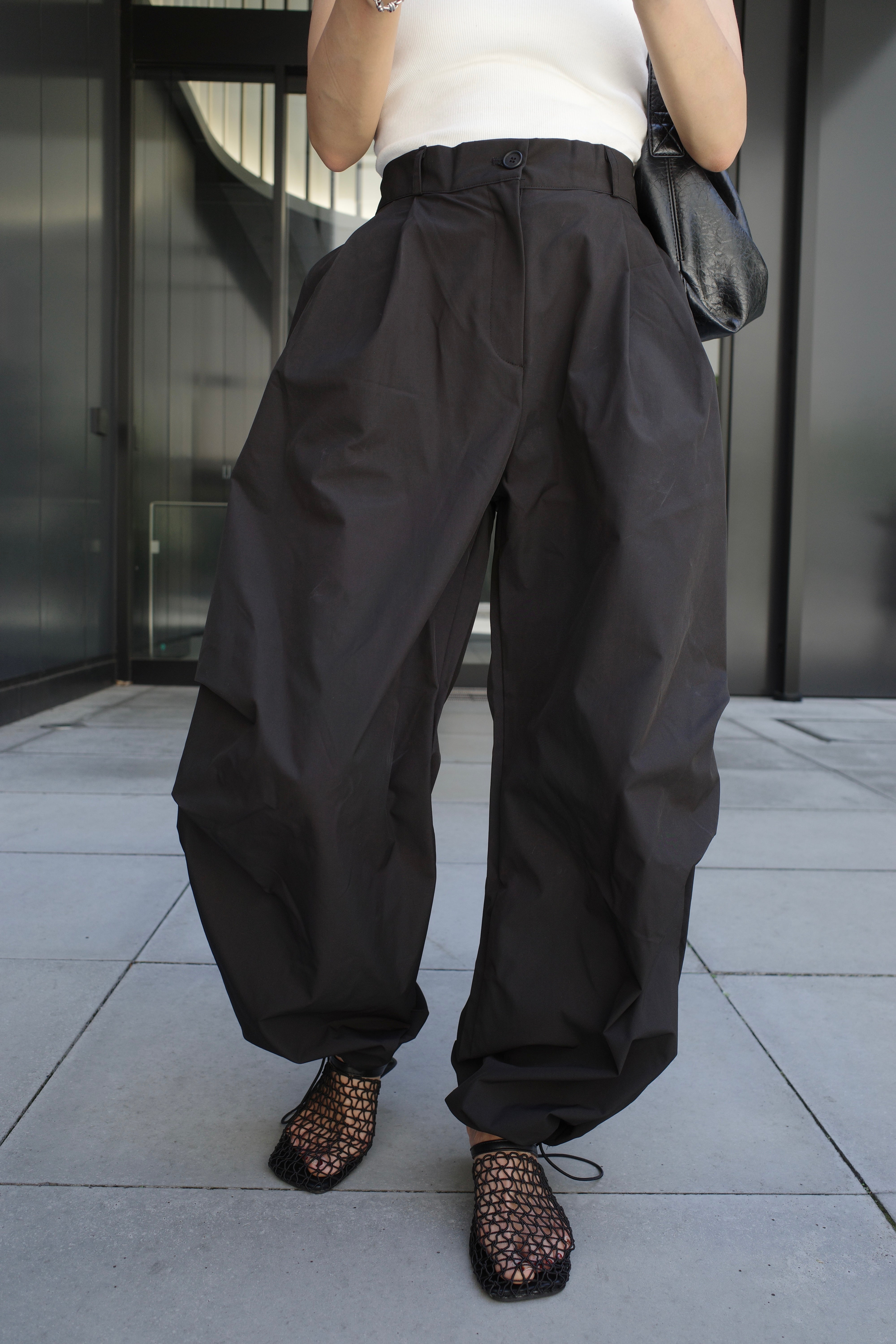 Water repellent parachute pants