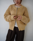 Low Gauge Texture Zip Cardigan