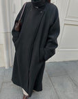 Stand neck Raglan sleeve long coat