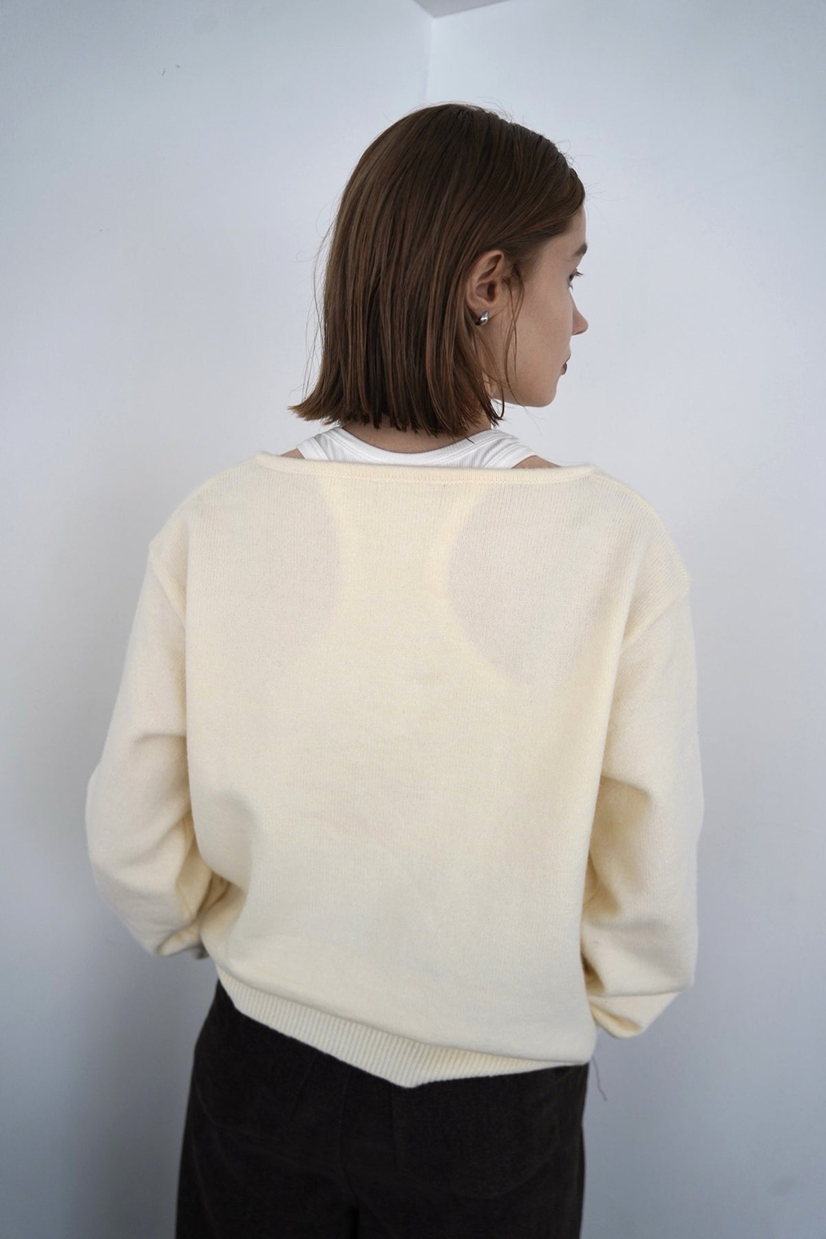 【予約販売】-10月下旬発送-Deep Vneck layered knit SET