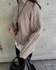 Cable hight neck knit