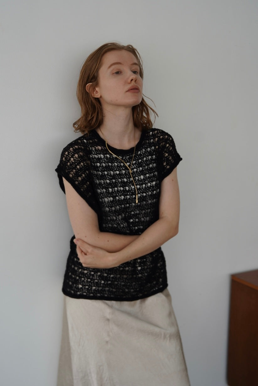 Openwork knit top