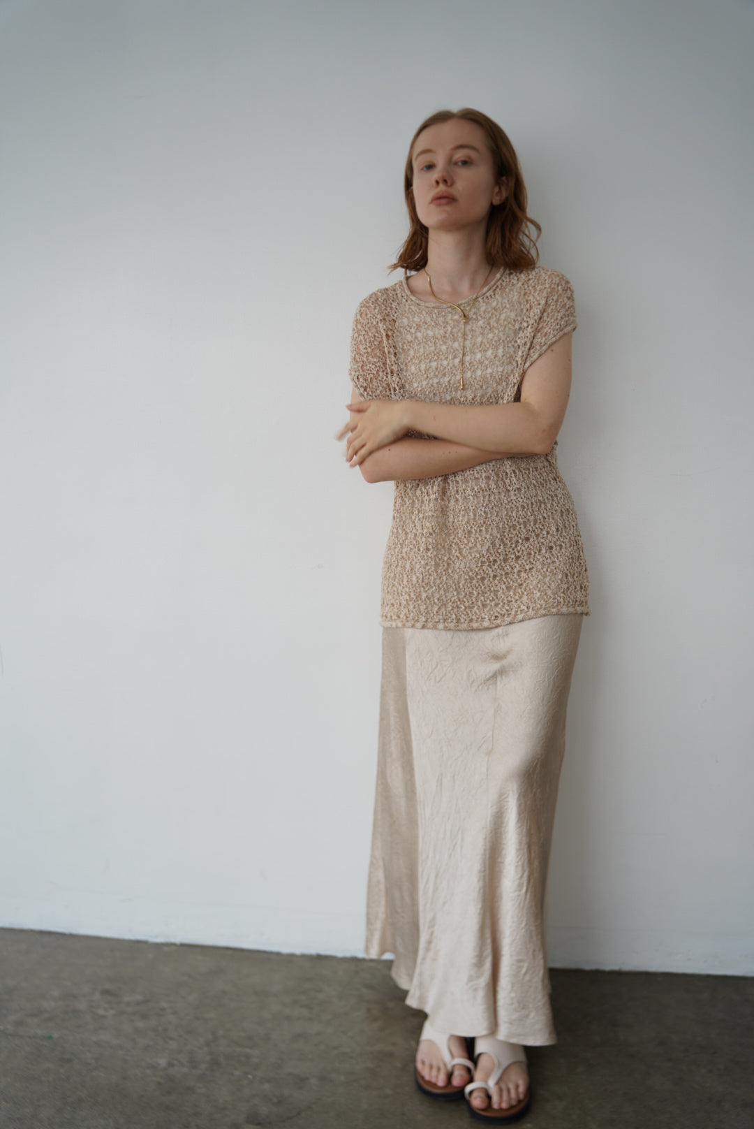 Openwork knit top