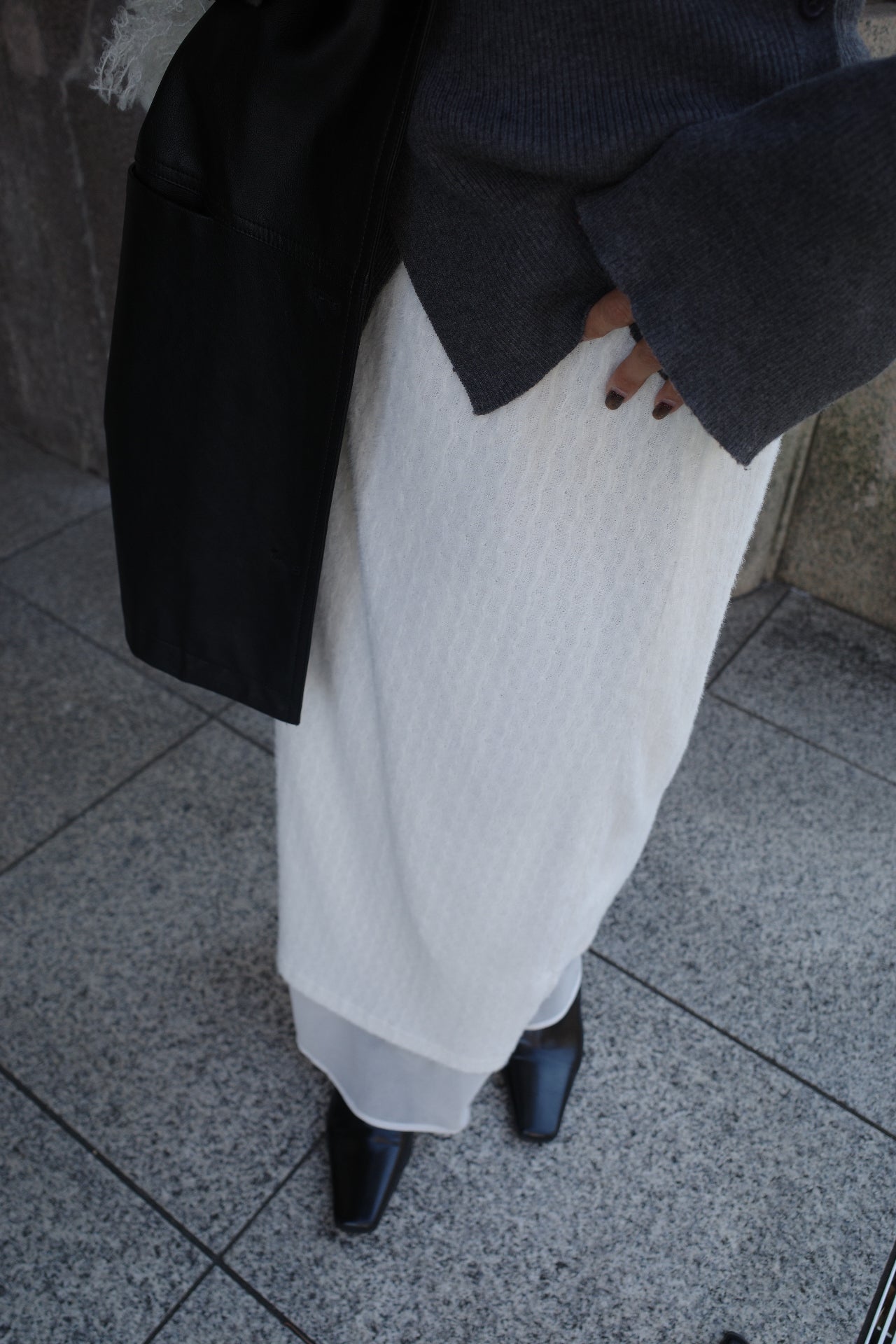 Alpaca layered skirt