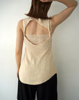 Back open knit tops