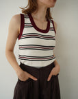 Bi-color boarder tank top