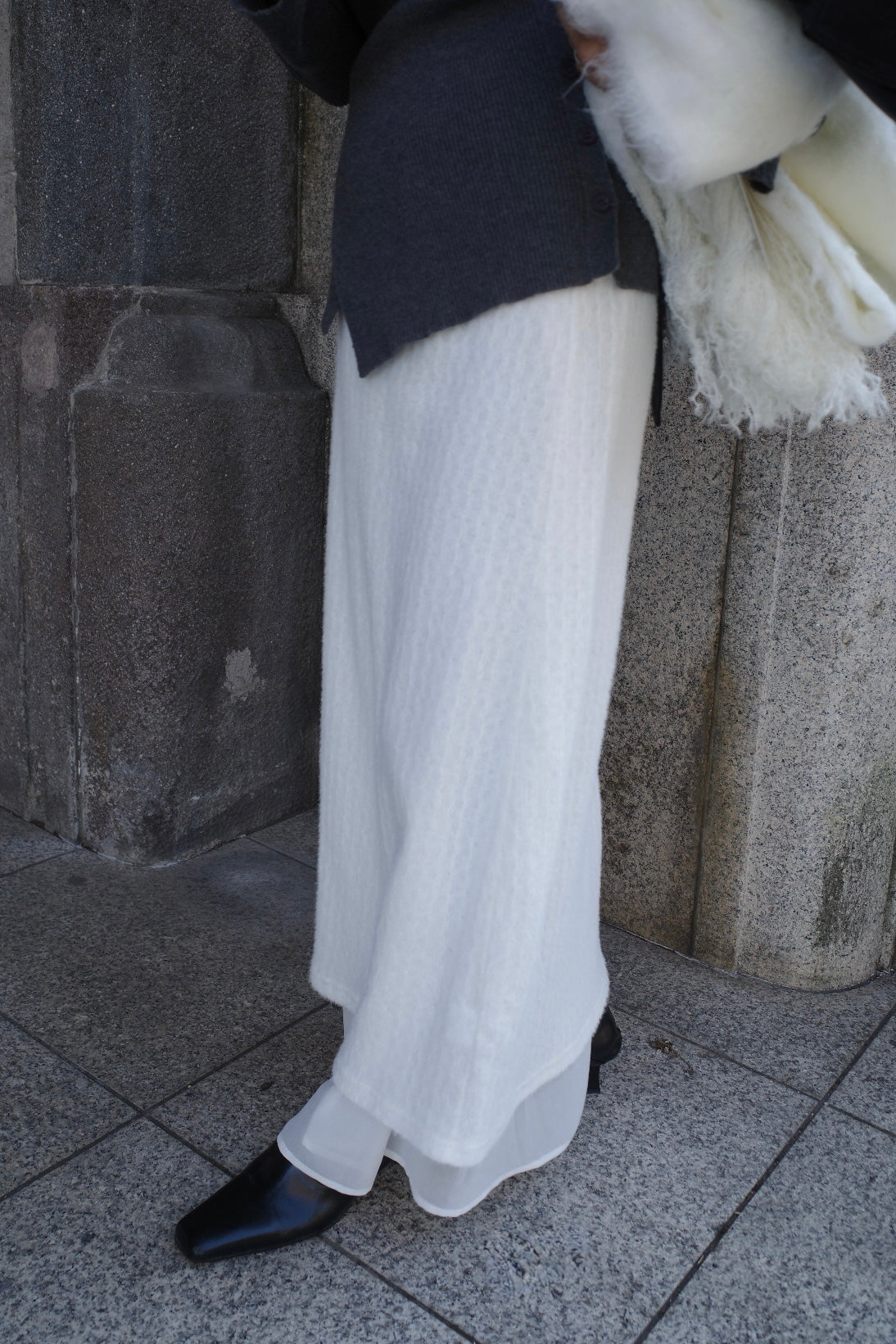 Alpaca layered skirt