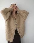 Shaggy mohair long cardigan