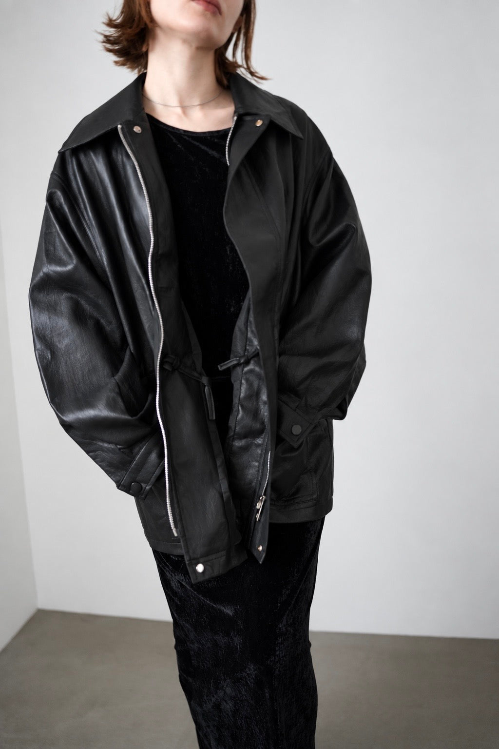String leather jacket