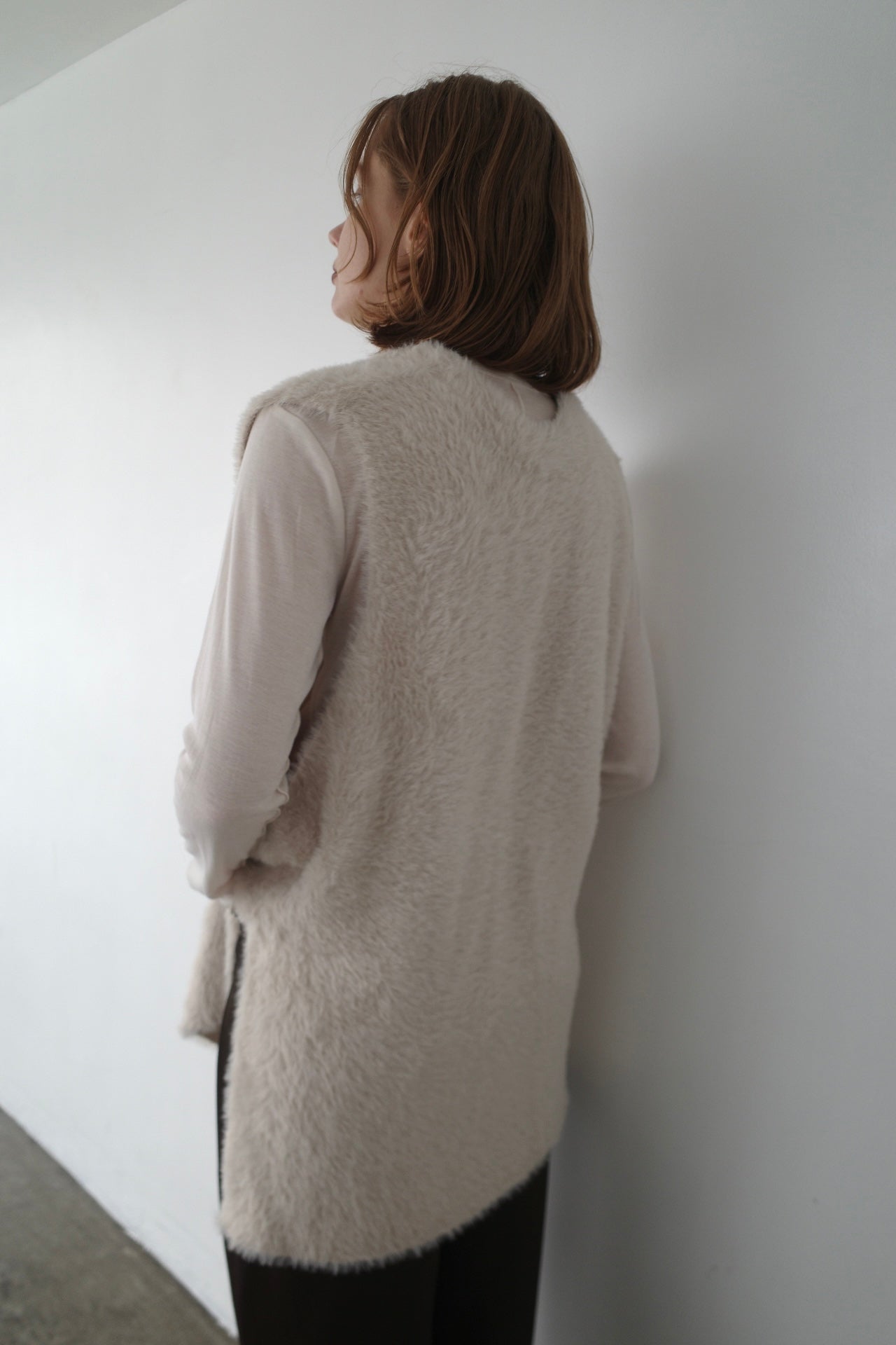 Double face shaggy gilet