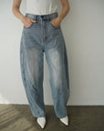 Curve balloon denim pants