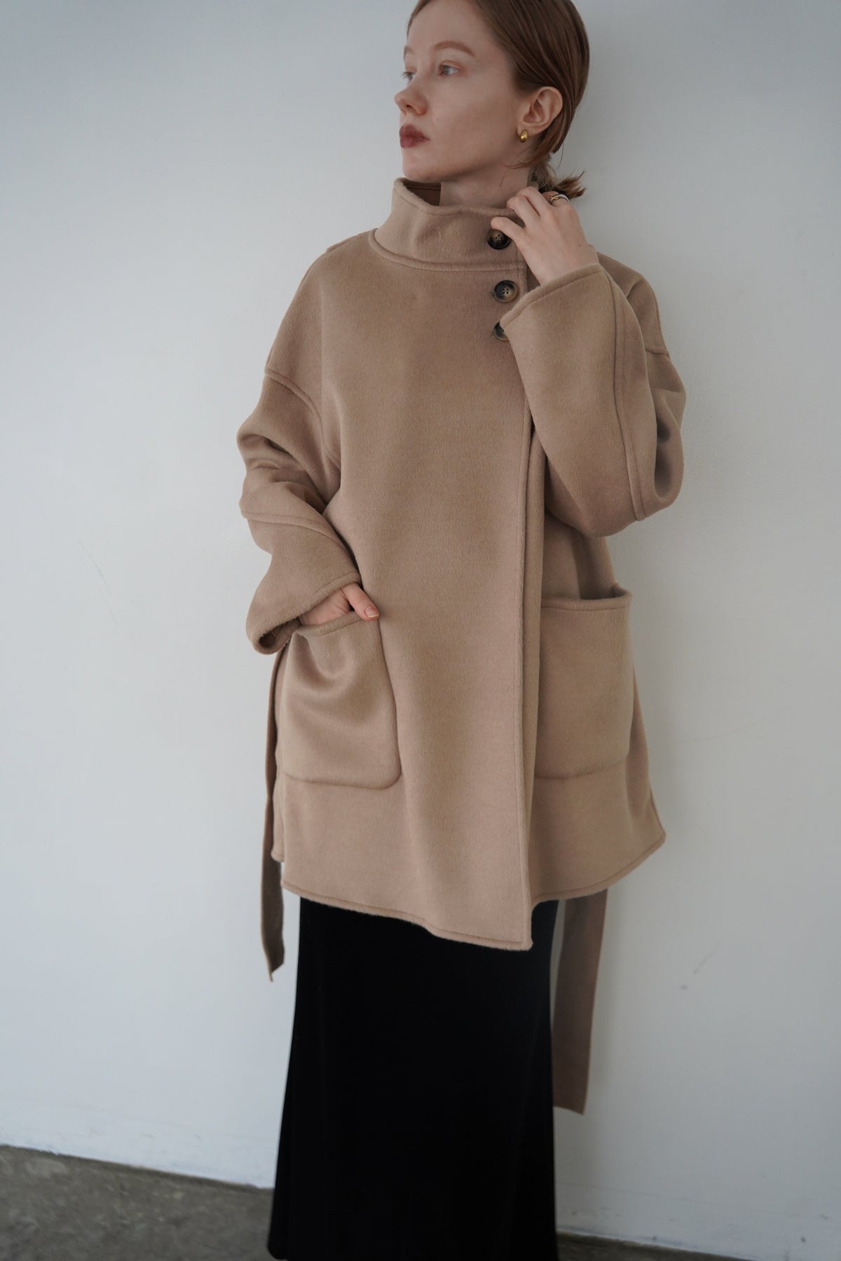 【予約販売】11月中旬発送-Back button stand shaggy coat