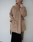 【予約販売】11月中旬発送-Back button stand shaggy coat