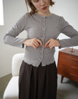 Dot frill cardigan