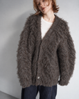 Shaggy mohair cardigan
