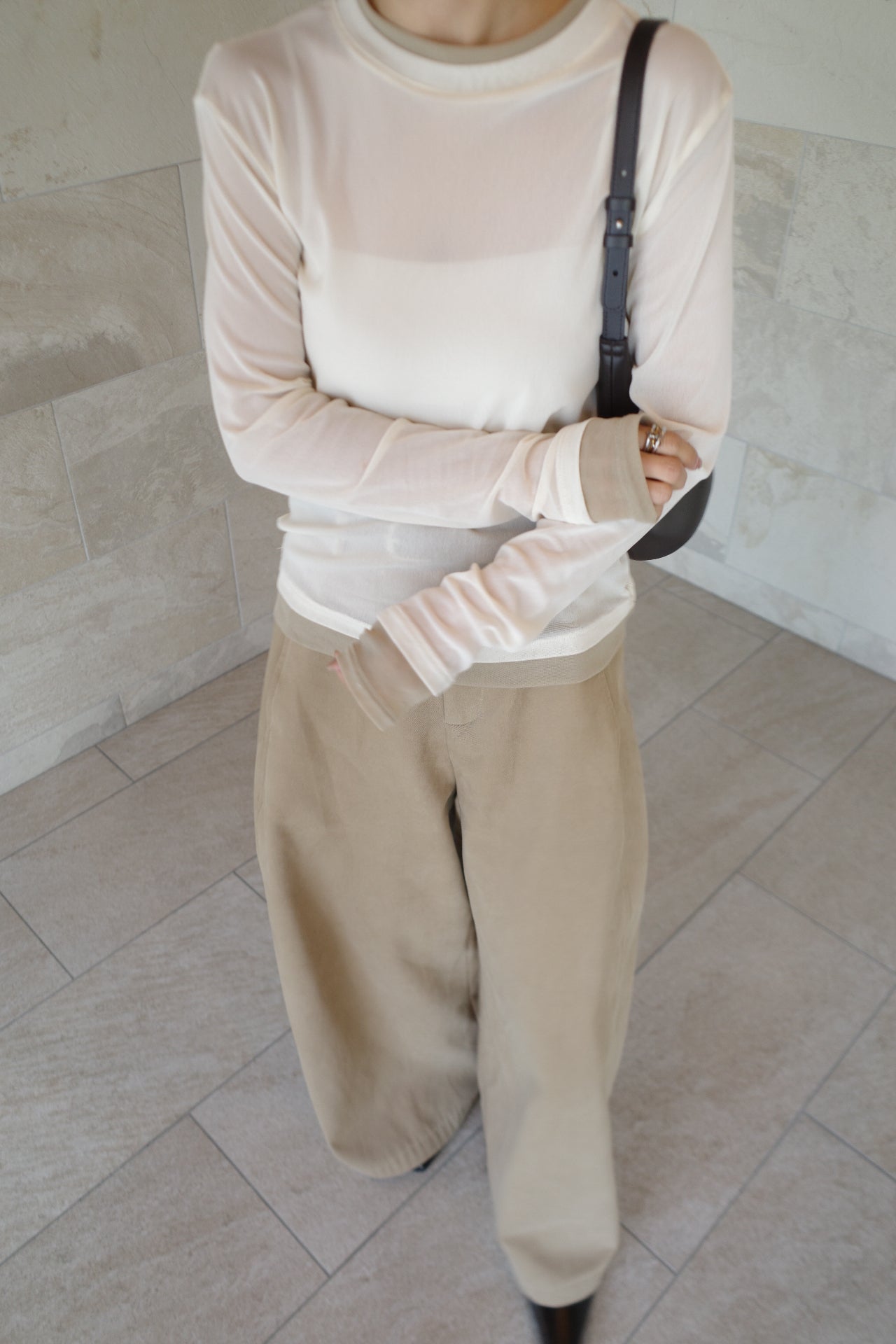 Layered see-through top