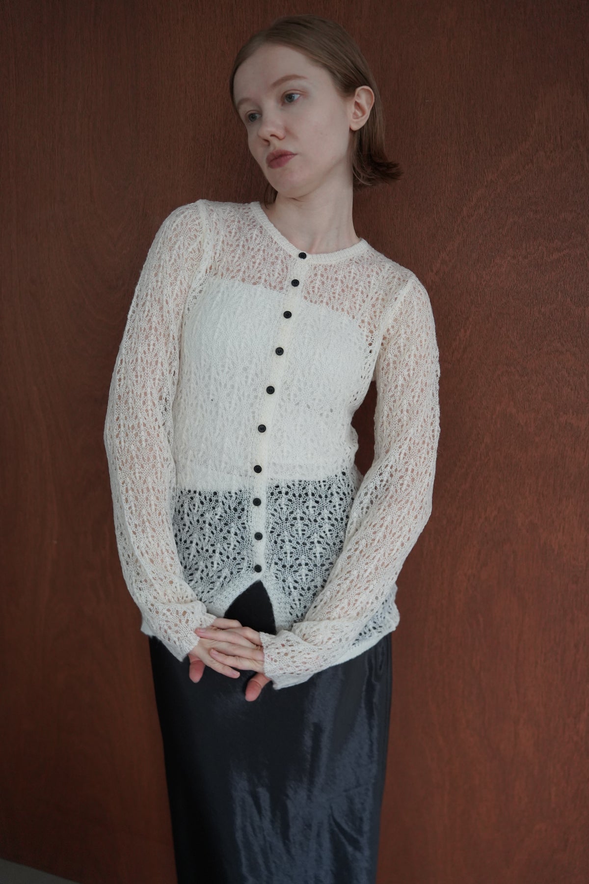 Mohair Touch Openwork Cardigan