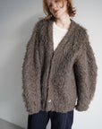 Shaggy mohair cardigan